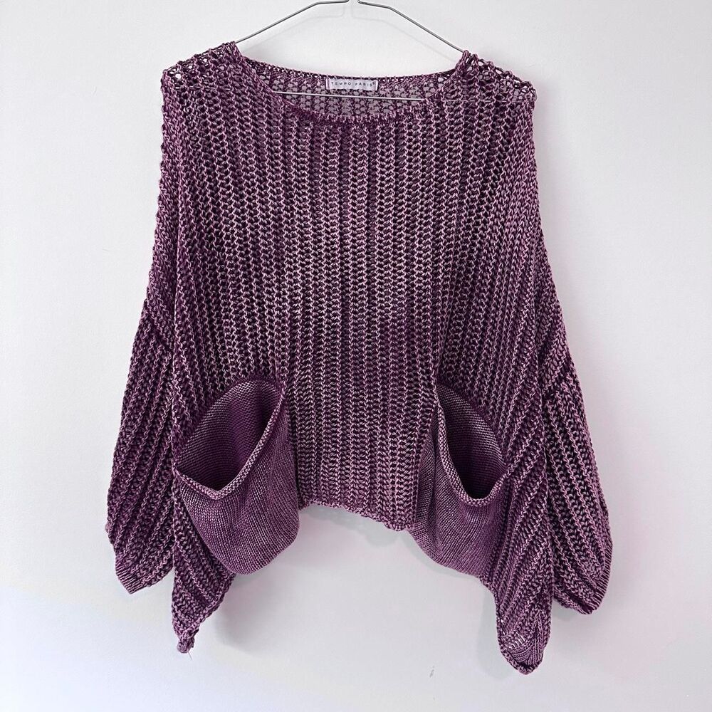 Tempo Paris Slouchy Oversized Sweater Women Cotton Indiesleaze Hobbitcore Top
